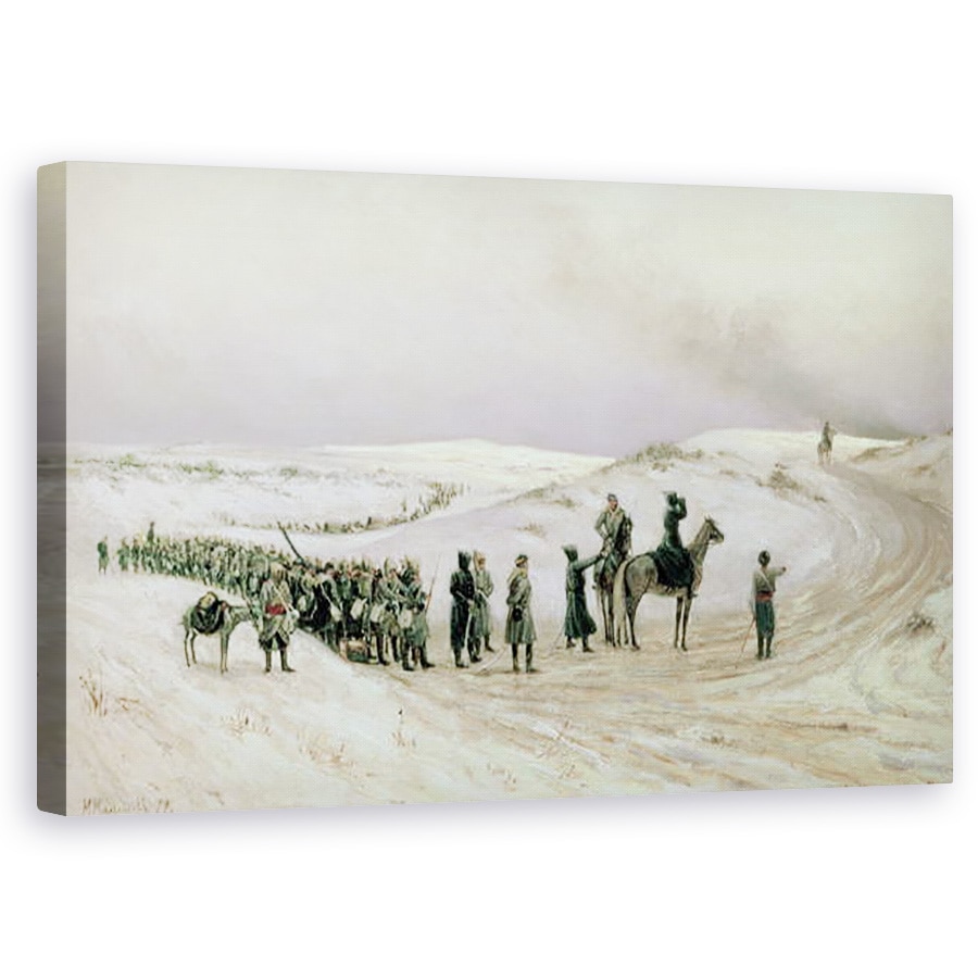 Tablou canvas - Mikhail Georgievich Malyshev - Bulgaria, o scena din razboiul ruso-turc din 1877-78, 60 x 100 cm