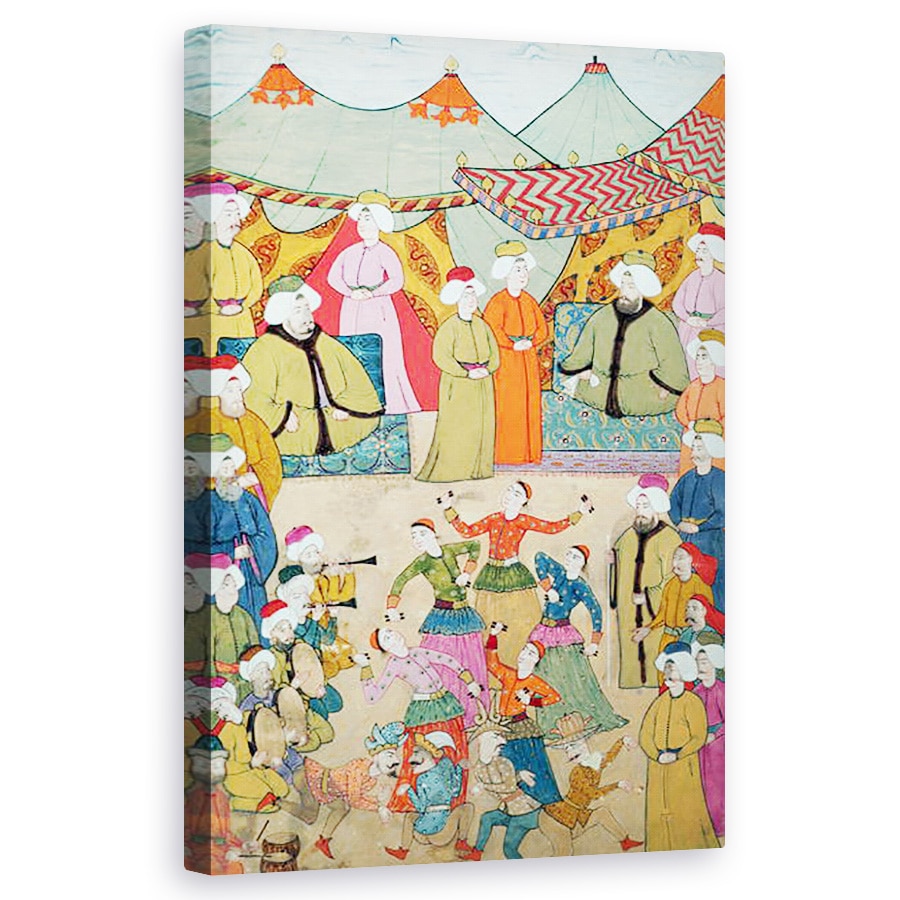 Tablou canvas - Scoala Otomana - Un dans pentru placerea sultanului Ahmet III 1673-1736 de la Surnama, 60 x 100 cm