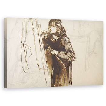 Tablou canvas - Dante Gabriel Charles Rossetti - Un pictor la locul de munca, 60 x 100 cm Tablou canvas - Dante Gabriel Charles Rossetti - Un pictor la locul de munca, 60 x 100 cm