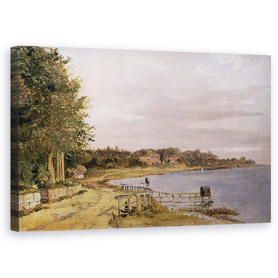 Tablou canvas - Christen Schjellerup Kobke - River Bank la Emilliekilde , 60 x 100 cm