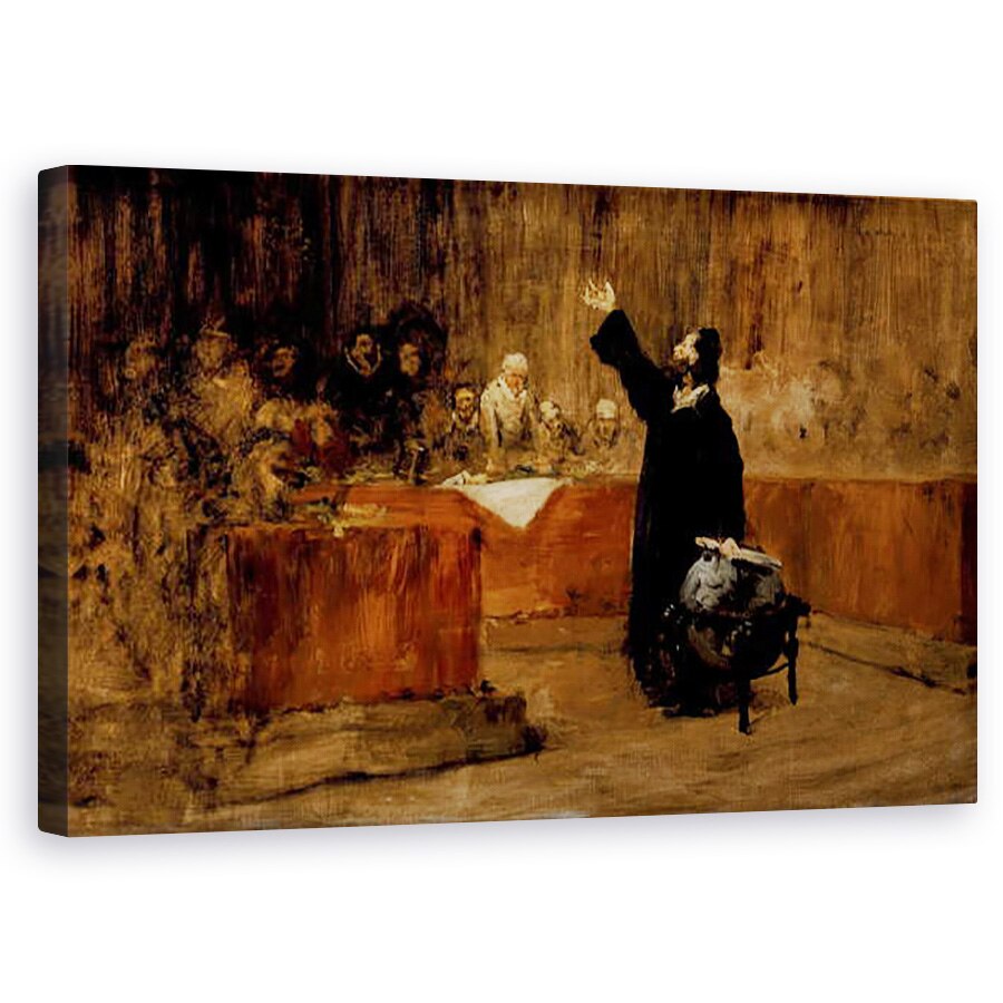 Tablou canvas - William Merritt Chase - Schita pentru Columb in fata Consiliului din Salamanca, 60 x 100 cm