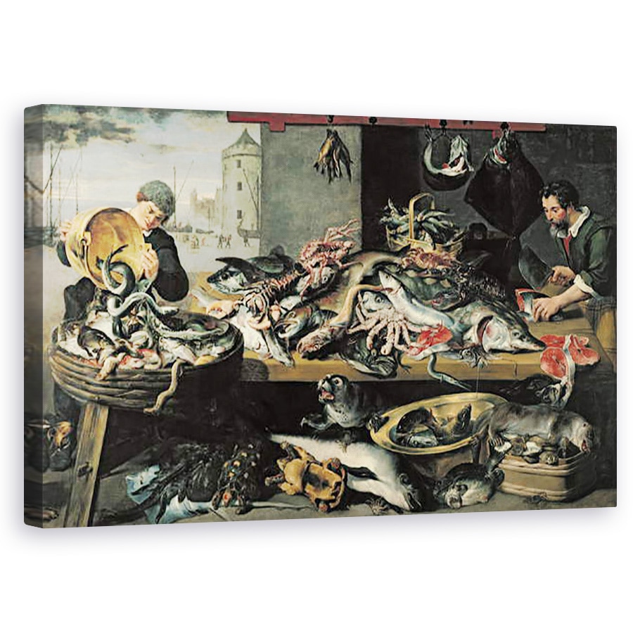 Tablou canvas - Frans Snyders - Piata de peste , 60 x 100 cm
