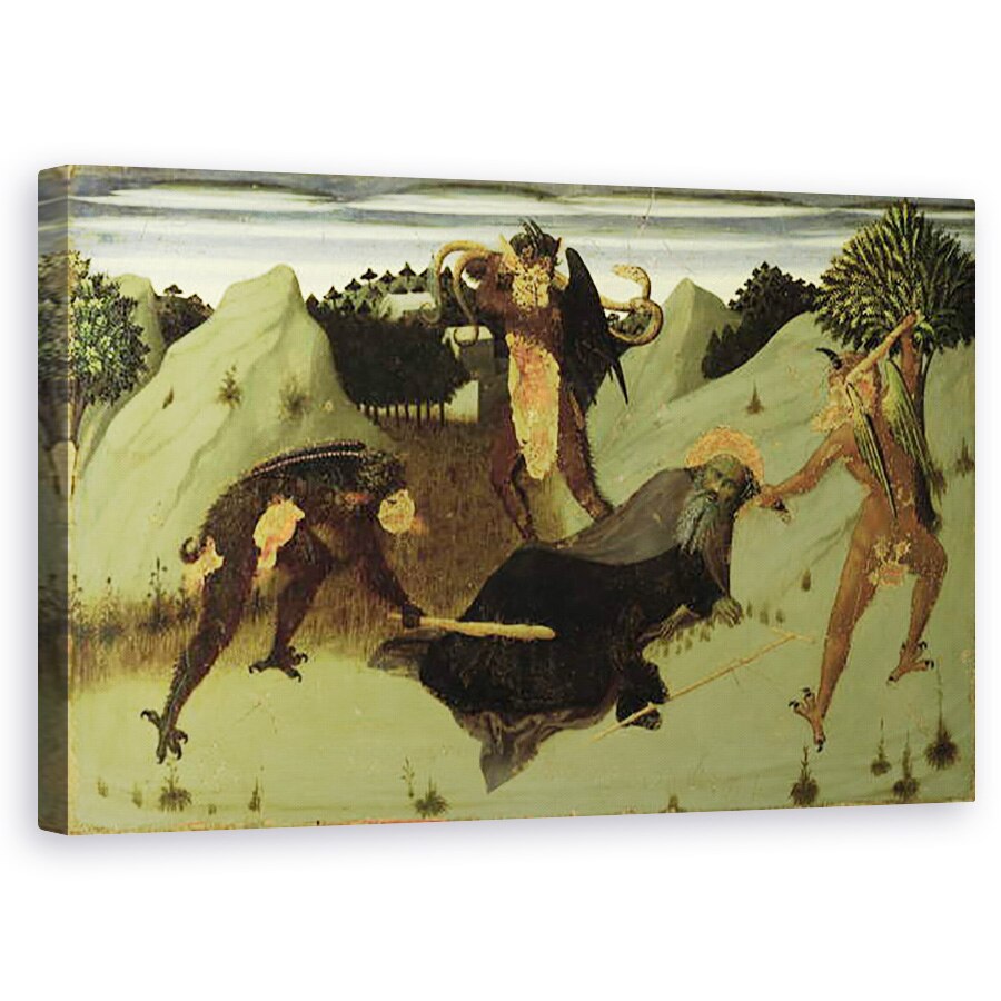 Tablou canvas - Sassetta - Sfantul Anthony batut de diavoli, panou din Altarul Euharistiei, 50 x 80 cm