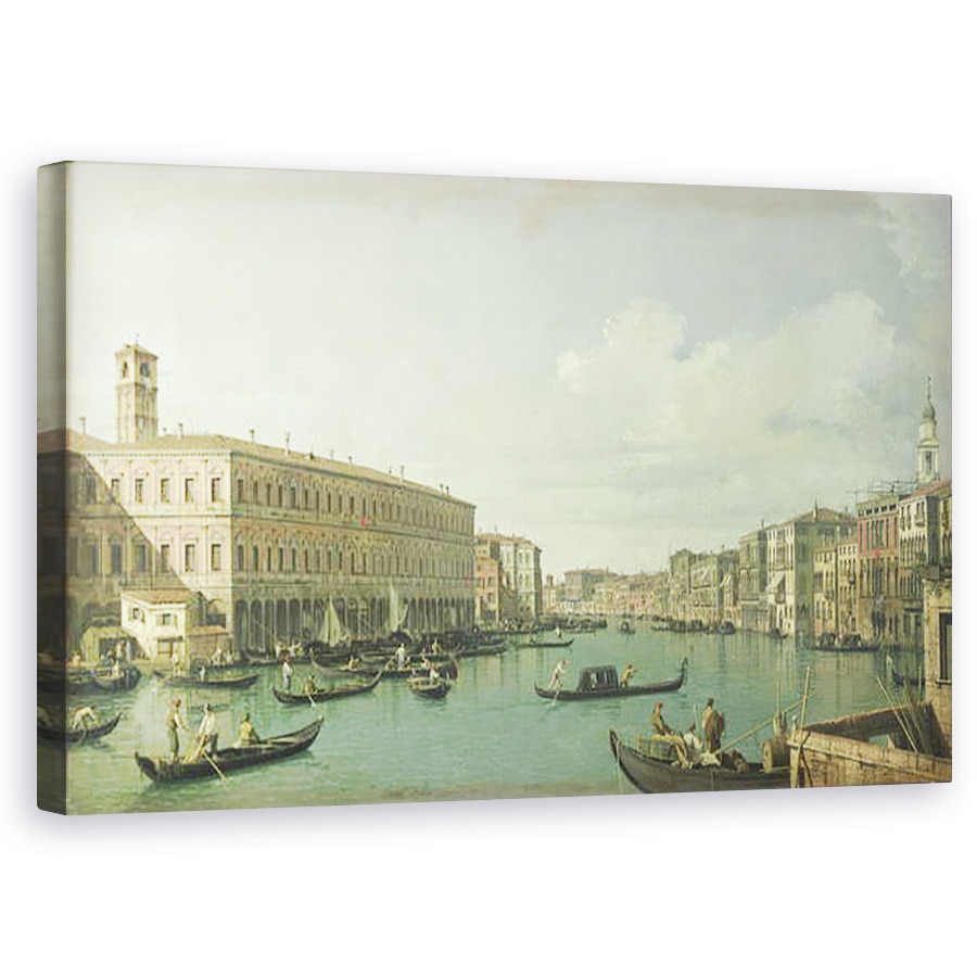Tablou canvas - Canaletto - Marele Canal de la Podul Rialto , 60 x 100 cm