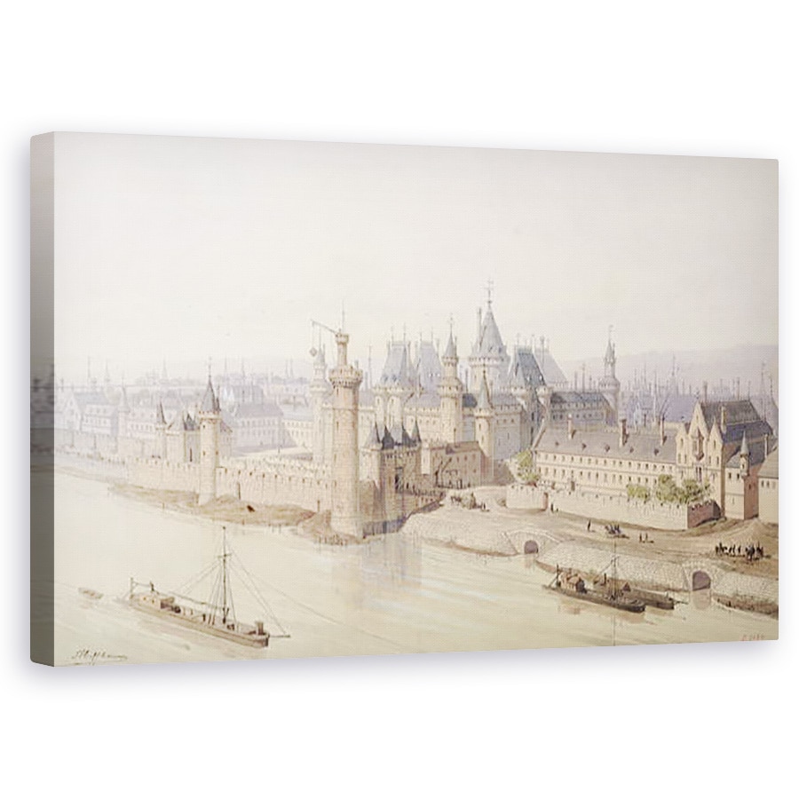 Tablou canvas - Theodor Josef Hubert Hoffbauer - Luvru in timpul domniei lui Carol al V-lea 1337-80 Wise , 60 x 100 cm