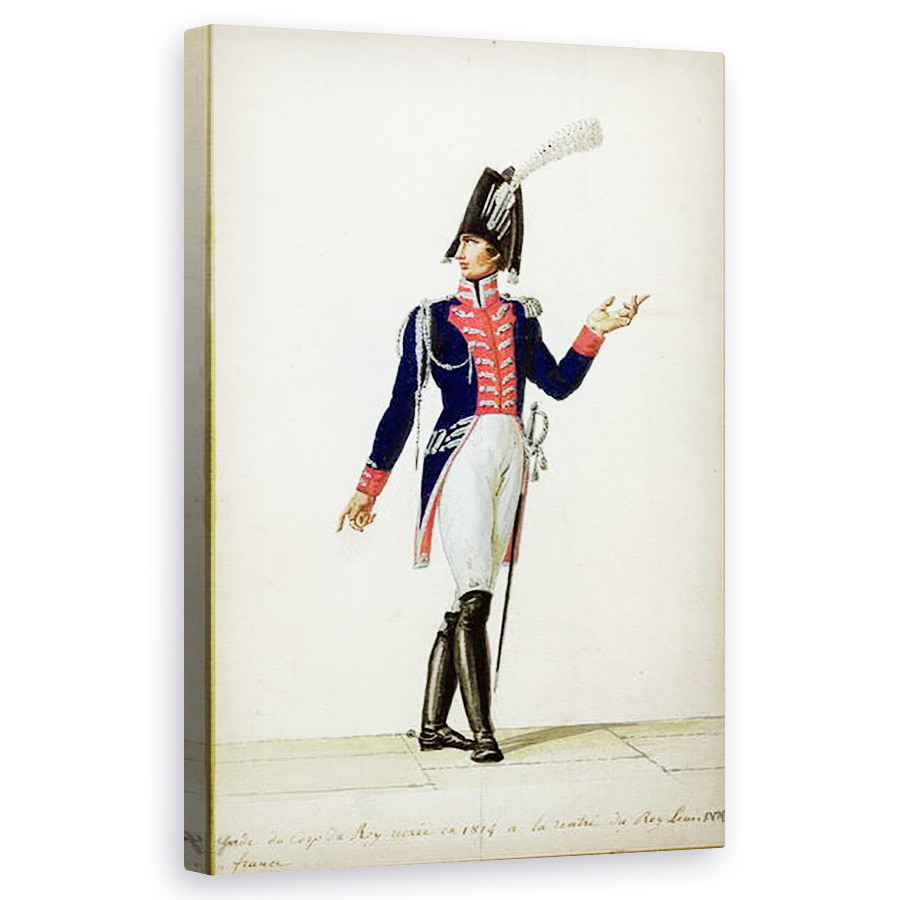 Tablou canvas - Pierre Antoine Lesueur - Ofiter al Garde du Corps al regelui Ludovic al XVIII-lea 1755-1824 in 1814 , 60 x 100 cm