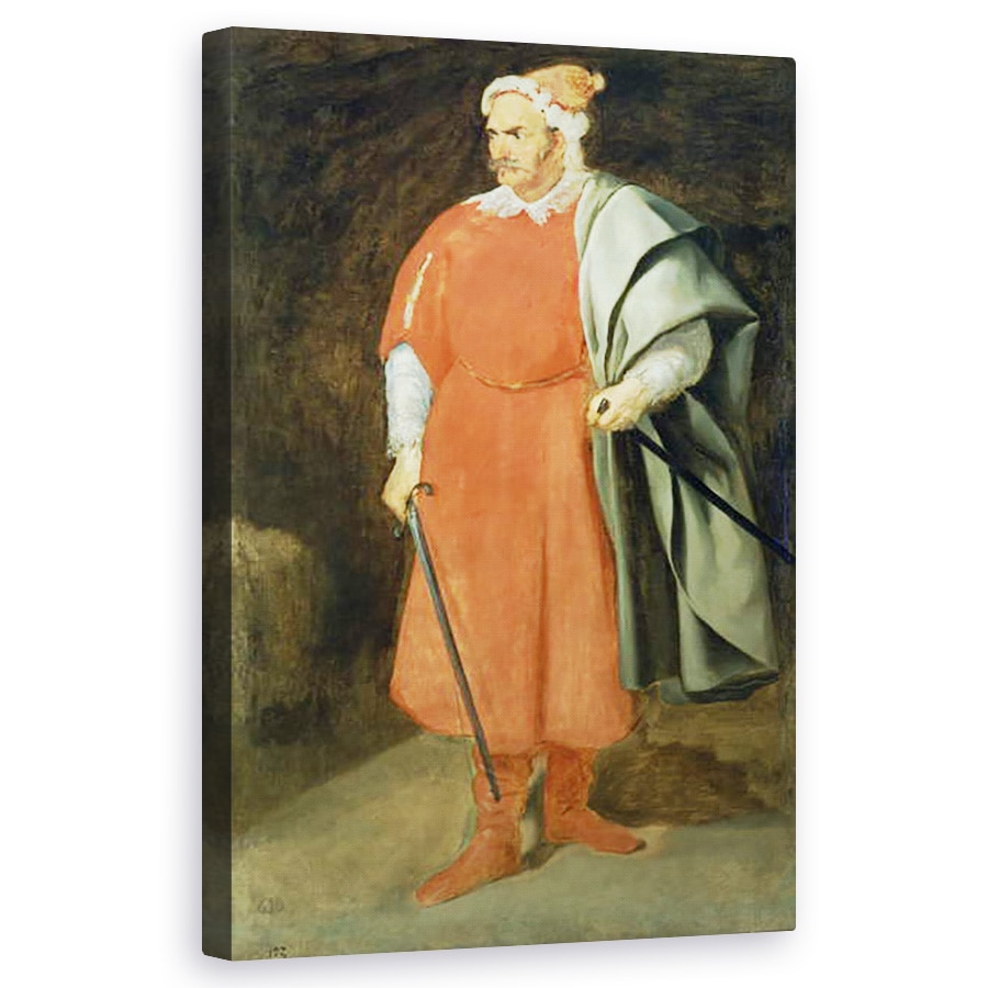 Tablou canvas - Diego Rodriguez de Silva y Velazquez - Portretul Bufonului Barba Rosie, Cristobal de Castaneda, 60 x 100 cm