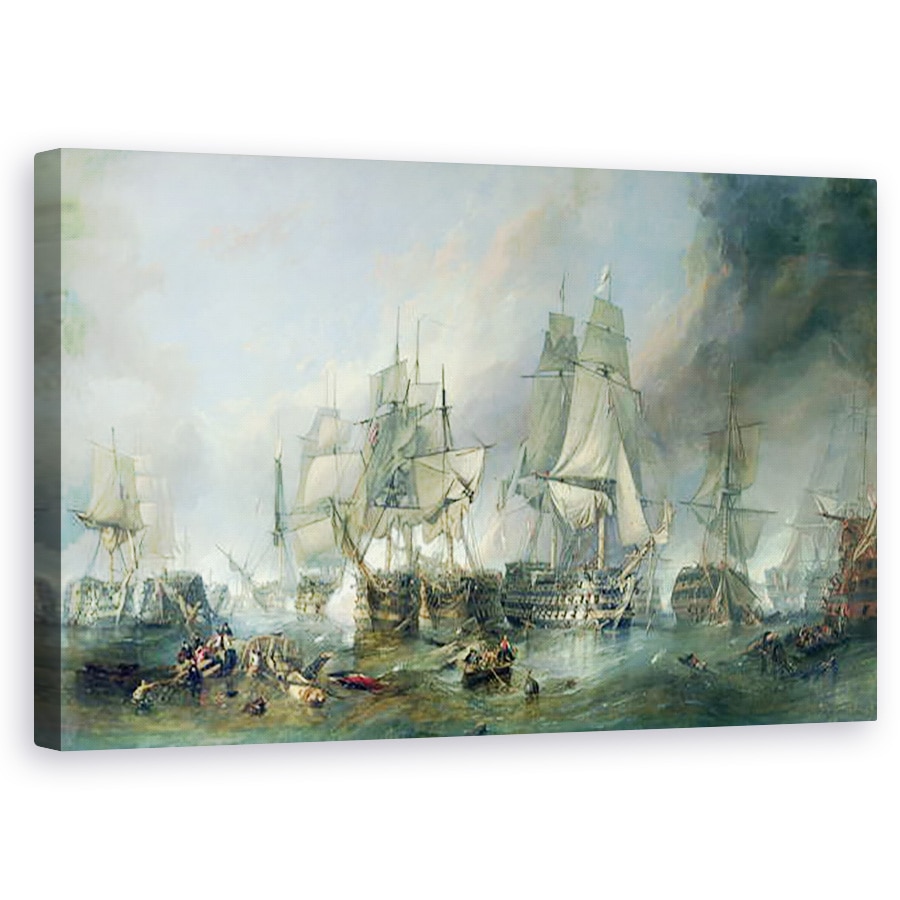 Tablou canvas - William Clarkson Stanfield - Batalia de la Trafalgar, 60 x 100 cm