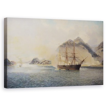 Tablou canvas - Jean Baptiste Henri Durand-Brager - Batalia navala din Stramtoarea Shimonoseki, 20 iulie 1863, 60 x 100 cm Tablou canvas - Jean Baptiste Henri Durand-Brager - Batalia navala din Stramtoarea Shimonoseki, 20 iulie 1863, 60 x 100 cm