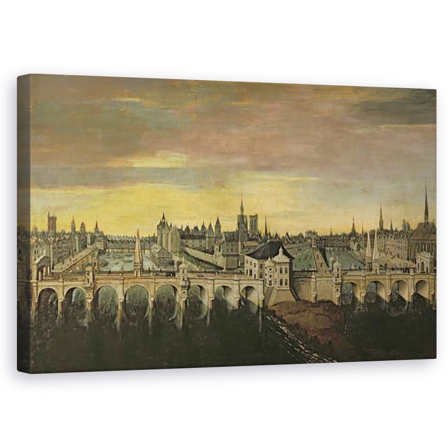 Tablou canvas - Scoala Fontainebleau - Proiectare pentru constructia Pont-Neuf, 60 x 100 cm