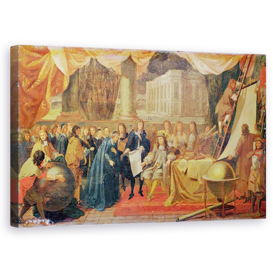 Tablou canvas - Charles Le Brun - Studiu pentru infiintarea Academiei de stiinte in 1666 si Fundatia Observatorului in 1667 , 60 x 100 cm