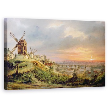 Tablou canvas - Louis Jacques Mande Daguerre - Vedere de Butte Montmartre, 60 x 100 cm Tablou canvas - Louis Jacques Mande Daguerre - Vedere de Butte Montmartre, 60 x 100 cm