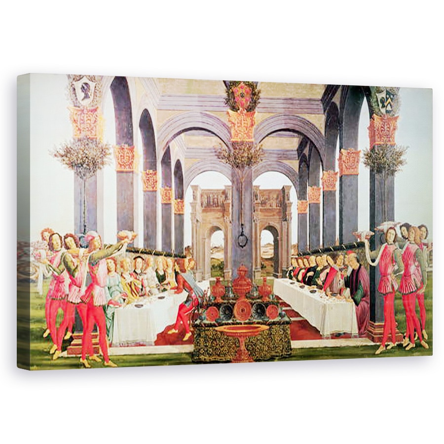 Tablou canvas - Sandro Botticelli - Sarbatoarea de nunta, 60 x 100 cm