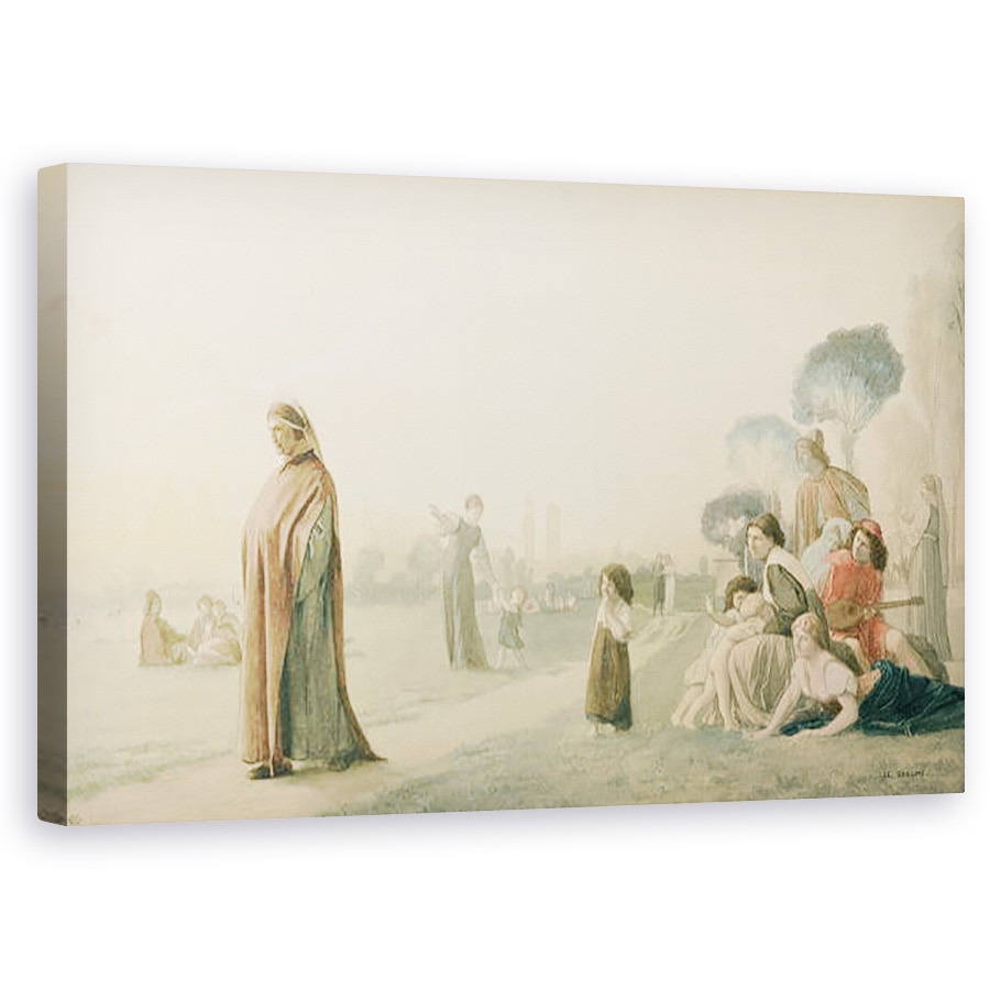 Tablou canvas - Jean Leon Gerome - Dante 1265-1321 Meditand in Gradina Cascine, 60 x 100 cm