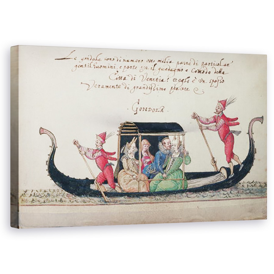 Tablou canvas - Niclauss Kippell - MS W.477 fol.13 Scena din Costume de carte a lui Kippell, 60 x 100 cm