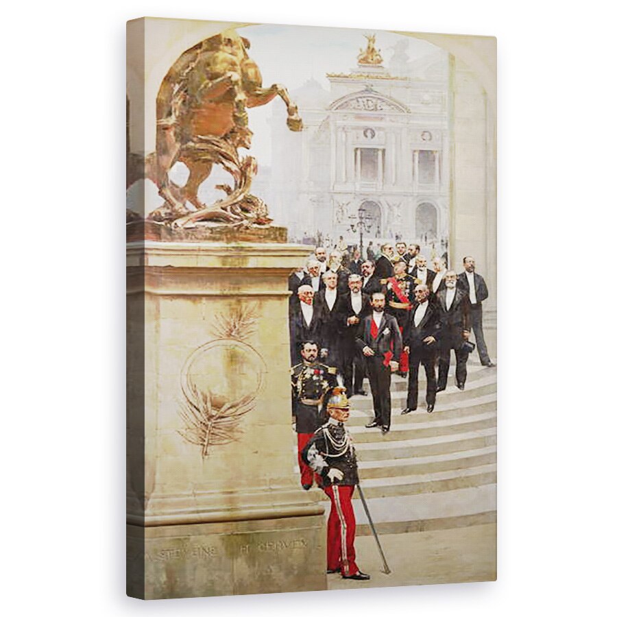 Tablou canvas - Henri Gervex - Presedintele Sadi Carnot 1837-94 si guvernul sau in fata Operei din Paris, din panorama Istoria secolului, 60 x 100 cm