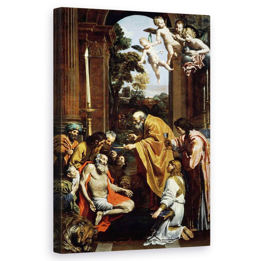 Tablou canvas - Domenichino - Ultimul sacrament al Sfantului Ierome, 60 x 100 cm