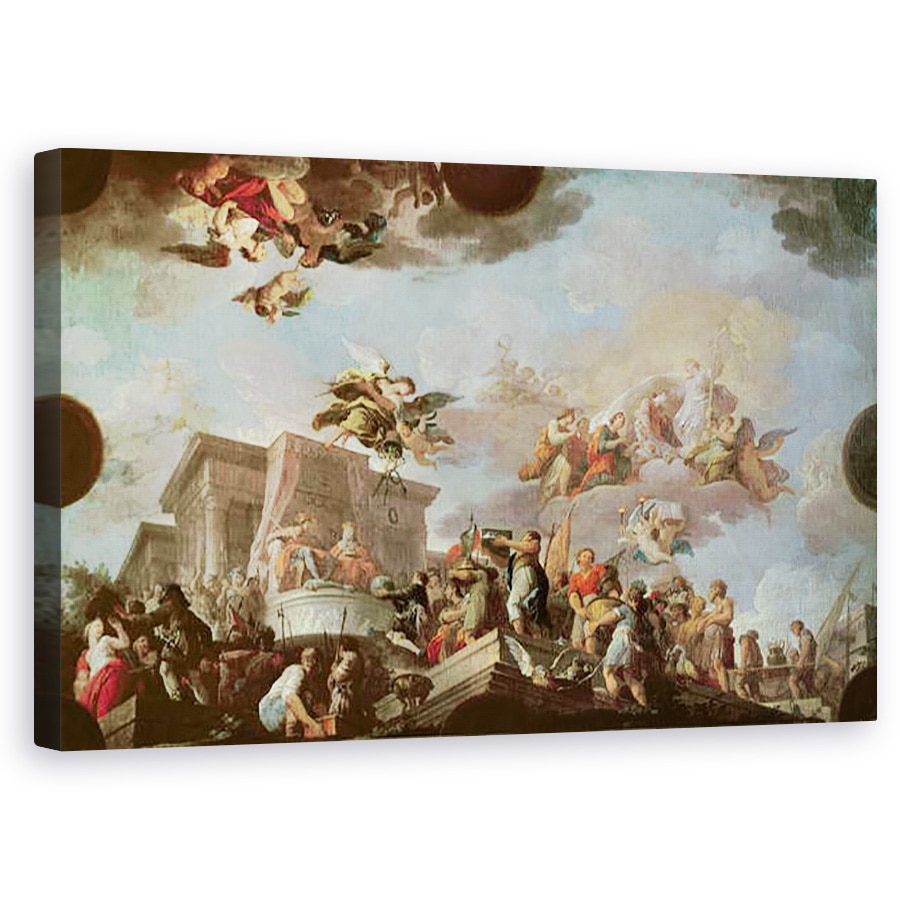 Tablou canvas - Antonio the Elder Gonzalez Velazquez - Cristofor Columb 1450-1506 Oferind Lumea Noua Regilor Catolici, 60 x 100 cm