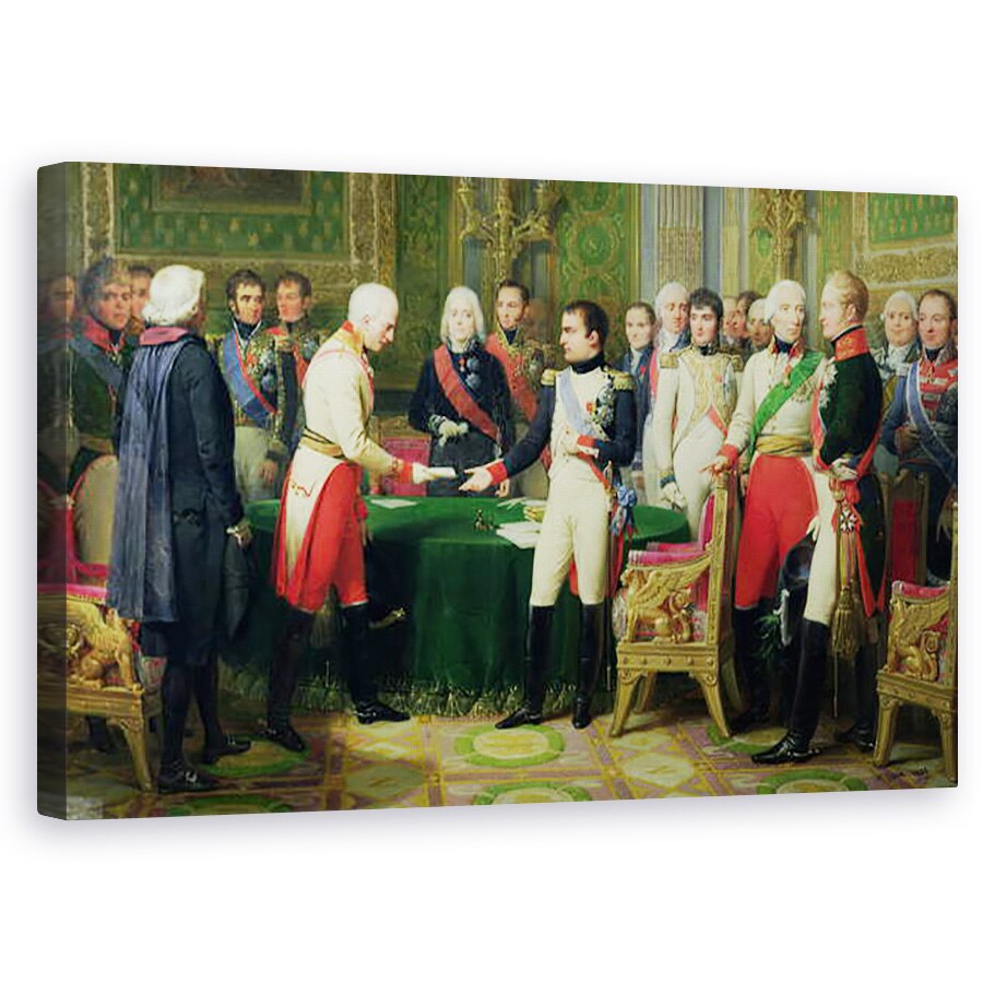 Tablou canvas - Nicolas Louis Francois Gosse - Napoleon I 1769-1821 Primirea baronului Vincent, ambasadorul Austriei, la Erfurt, 28 octombrie 1808, 60 x 100 cm