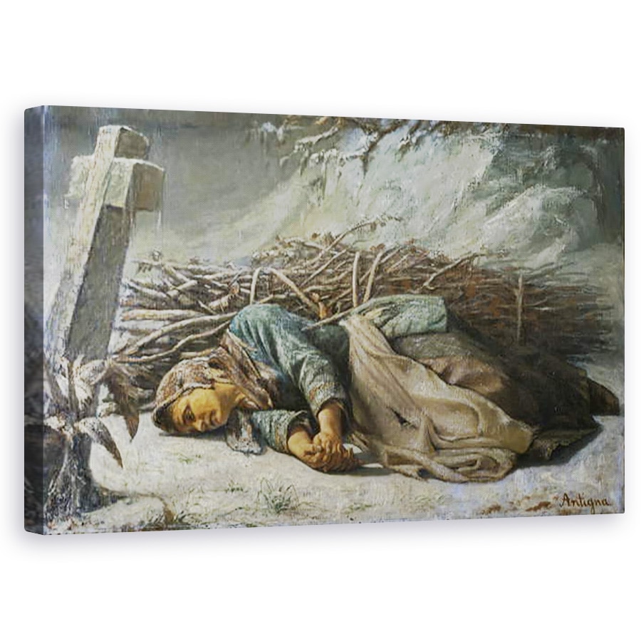 Tablou canvas - Alexandre Antigna - Saraca femeie, 60 x 100 cm