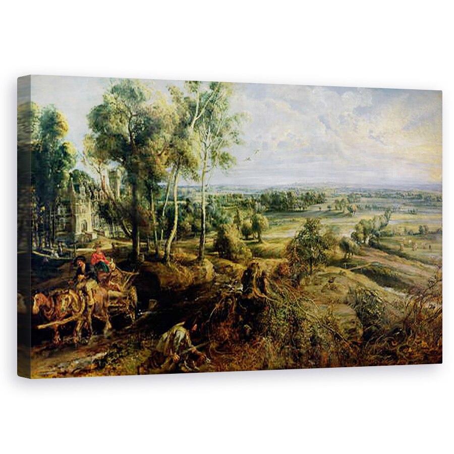 Tablou canvas - Peter Paul Rubens - Un peisaj de toamna cu vedere la Het Steen in dimineata devreme, 60 x 100 cm