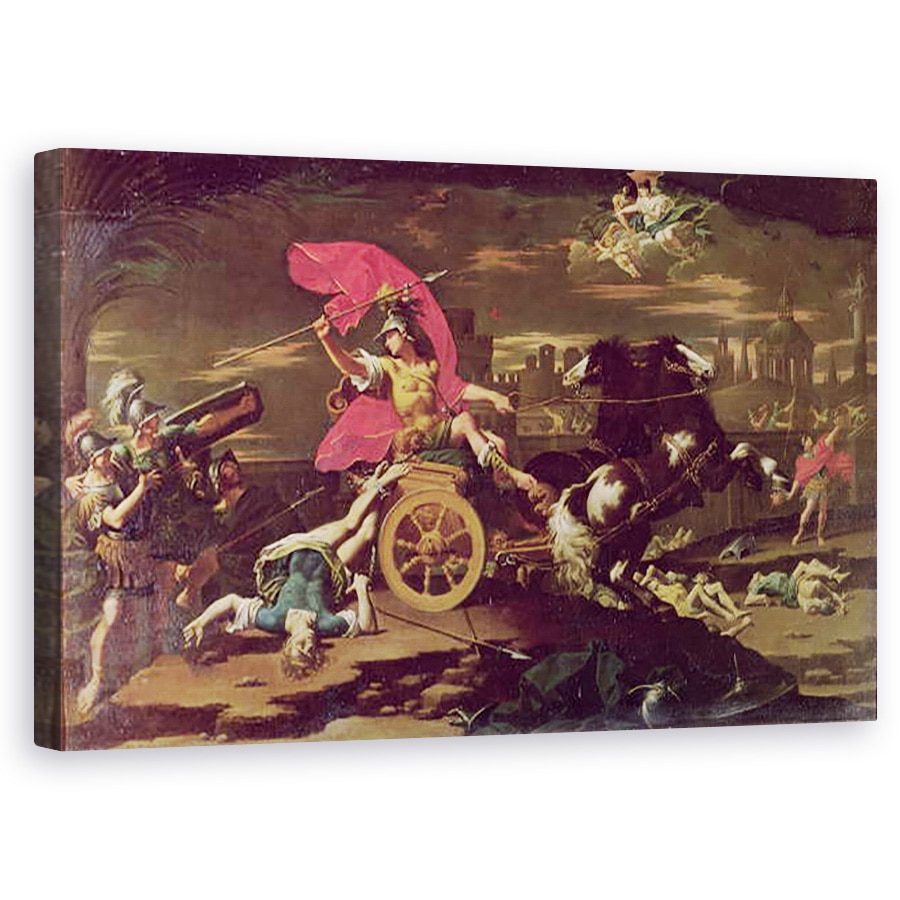 Tablou canvas - Donato Creti - Ahile tragand trupul lui Hector in jurul zidurilor Troiei , 50 x 80 cm