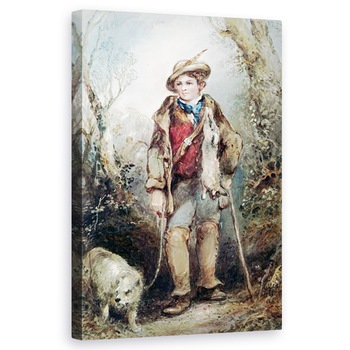 Tablou canvas - George Bryant Campion - Baiat cu iepuri , 50 x 80 cm Tablou canvas - George Bryant Campion - Baiat cu iepuri , 50 x 80 cm