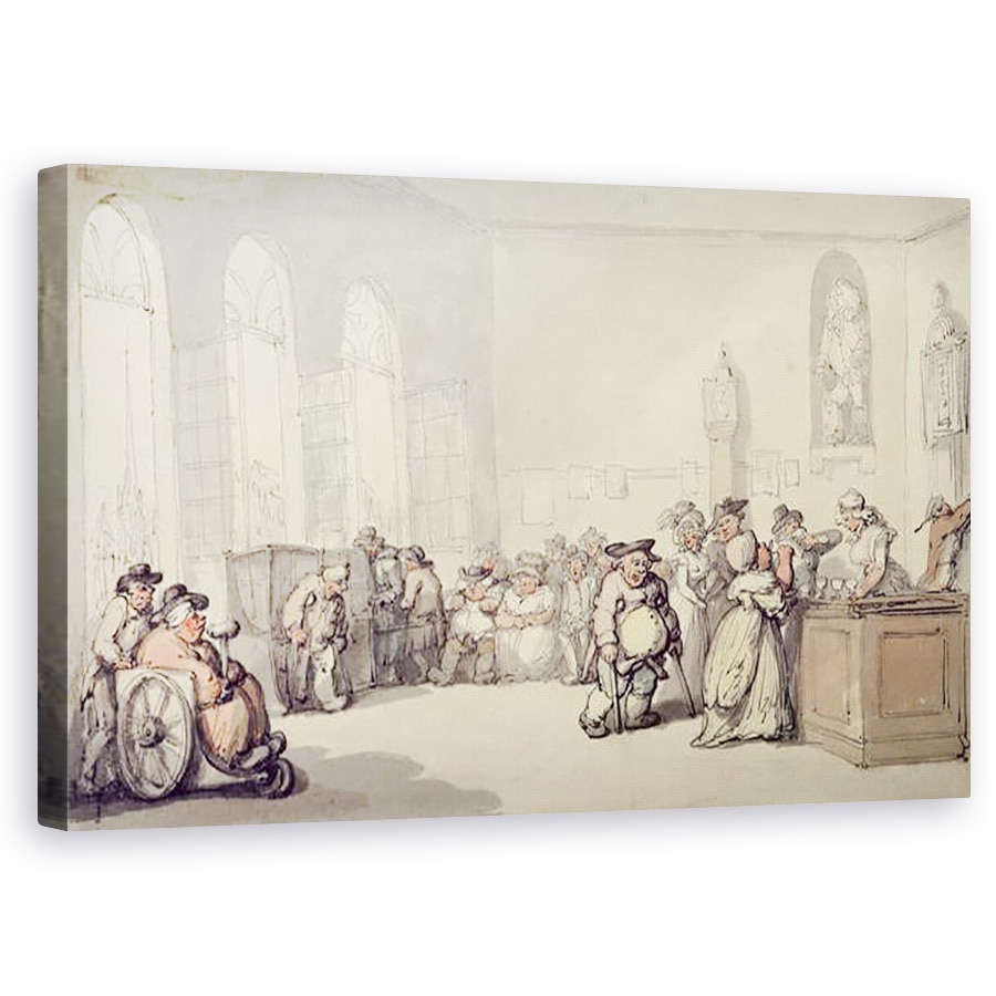 Tablou canvas - Thomas Rowlandson - Sala pompelor, din Scene la baie, 50 x 80 cm