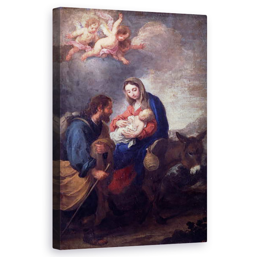 Tablou canvas - Bartolome Esteban Murillo - Odihneste-te in zborul spre Egipt , 60 x 100 cm