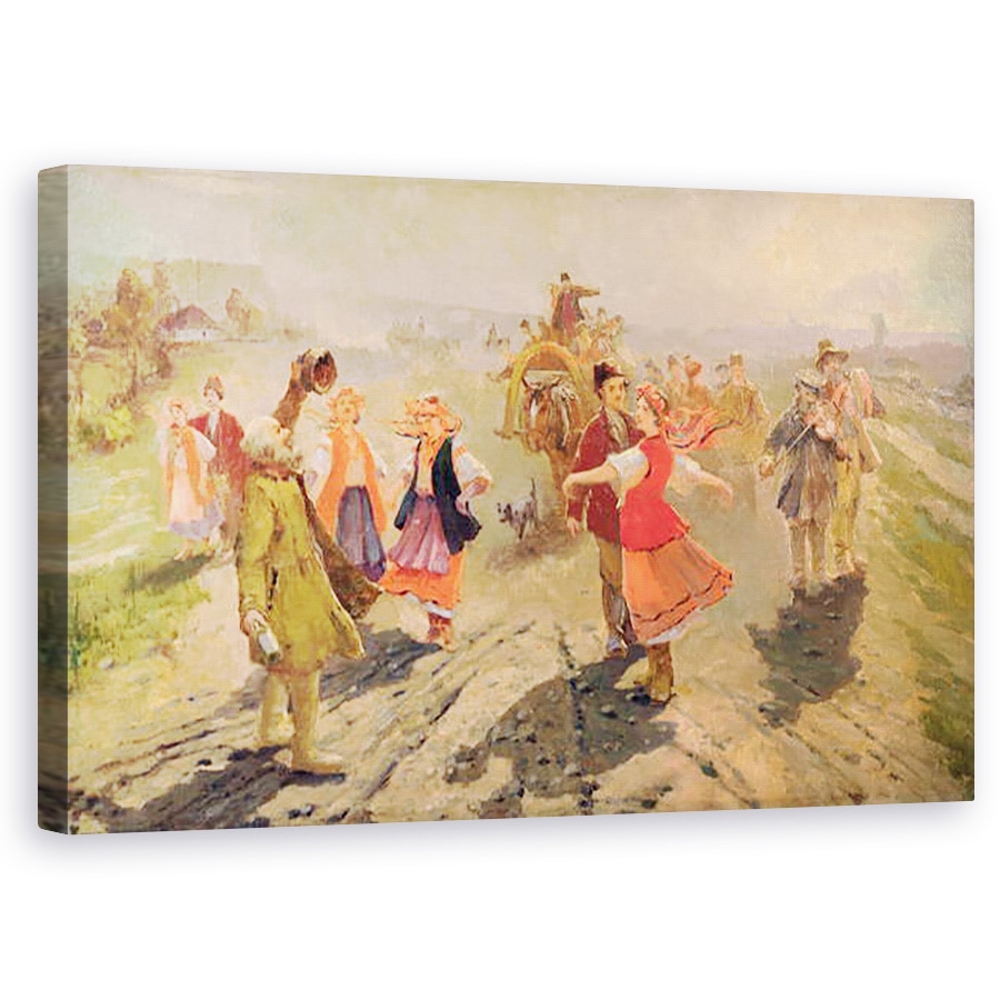 Tablou canvas - Vladimir Egorovic Makovsky - Procesiune de nunta in regiunea Orel , 60 x 100 cm