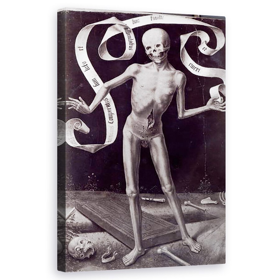 Tablou canvas - Hans Memling - Moartea, panoul din stanga din Triptic al vanitatii pamantesti si al Mantuirii Divine, 60 x 100 cm