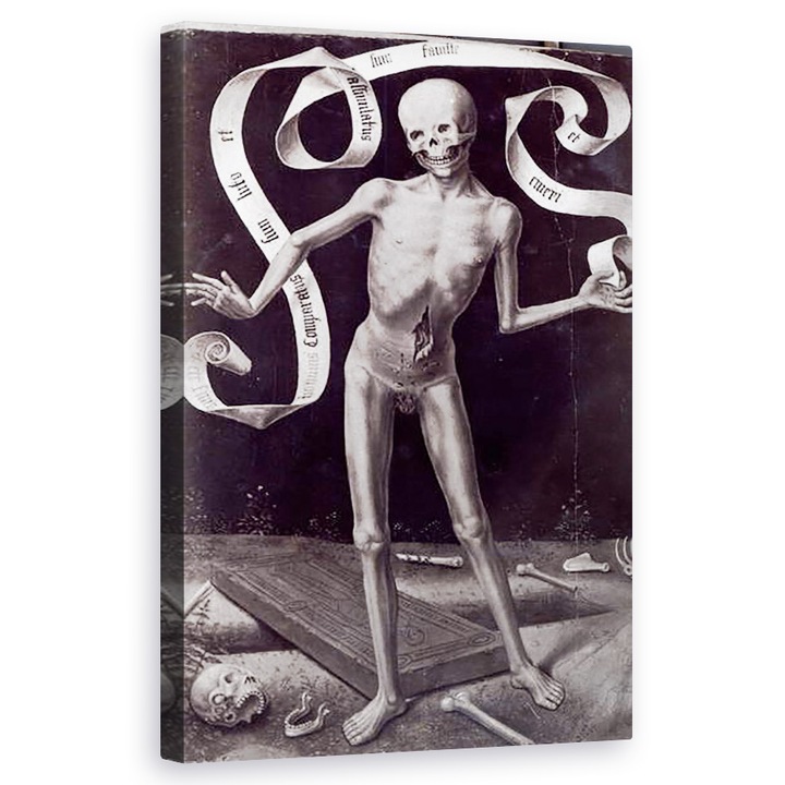 Tablou canvas - Hans Memling - Moartea, panoul din stanga din Triptic al vanitatii pamantesti si al Mantuirii Divine, 50 x 80 cm