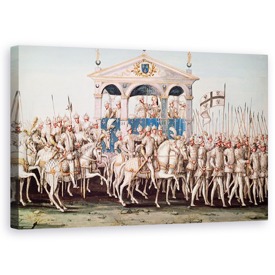 Tablou canvas - Scoala Franceza - Festivalul de intrare Regala a lui Henri al II-lea 1519-59 in Rouen, 60 x 100 cm