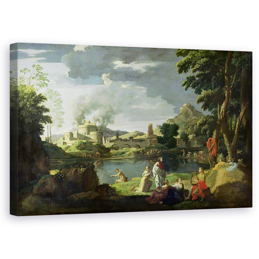 Tablou canvas - Nicolas Poussin - Orfeu si Euridice , 50 x 80 cm