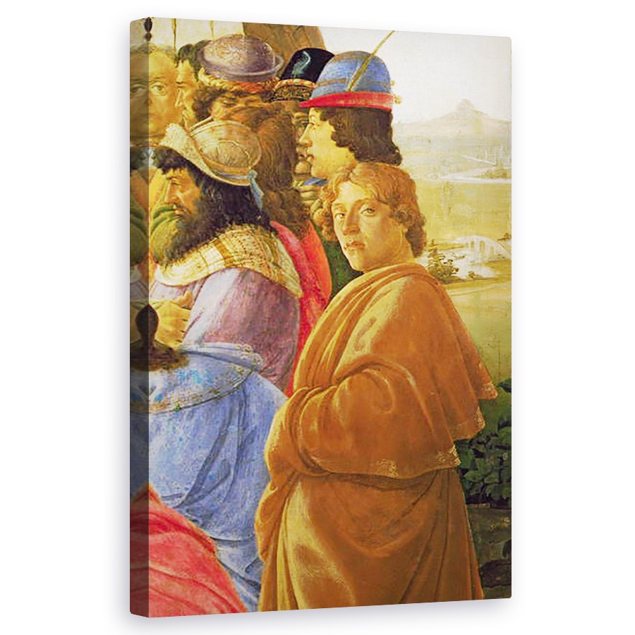 Tablou canvas - Sandro Botticelli - Detaliu al Adoratiei Magilor tempera pe panou , 60 x 100 cm