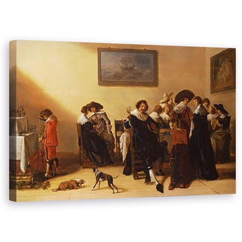 Tablou canvas - Anthonie Palamedesz - Un grup vesel intr-un interior, 60 x 100 cm Tablou canvas - Anthonie Palamedesz - Un grup vesel intr-un interior, 60 x 100 cm