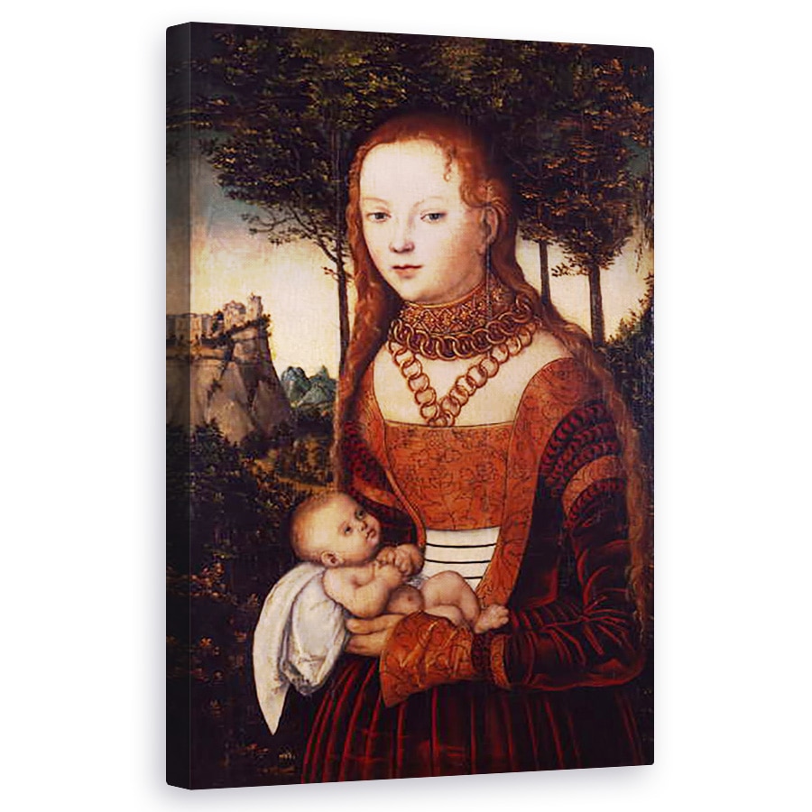 Tablou canvas - Lucas Cranach the Elder - Tanara mama cu copil , 50 x 80 cm