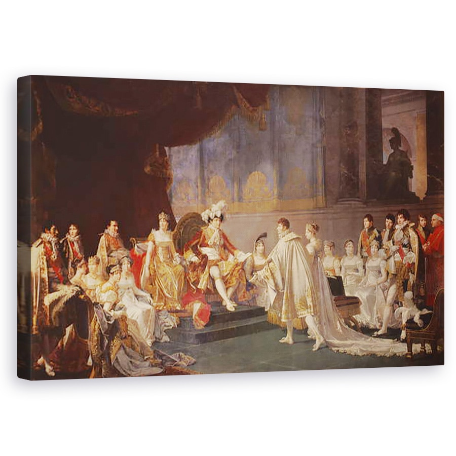 Tablou canvas - Jean-Baptiste Regnault - Epousal a Printului Jerome Bonaparte si a Printesei Catharina Frederica de Wuerttemberg, la Paris, 60 x 100 cm