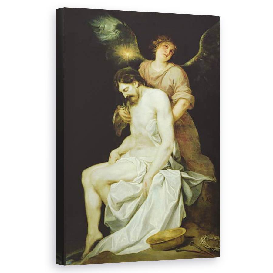 Tablou canvas - Alonso Cano - Cristosul mort sprijinit de un inger , 60 x 100 cm