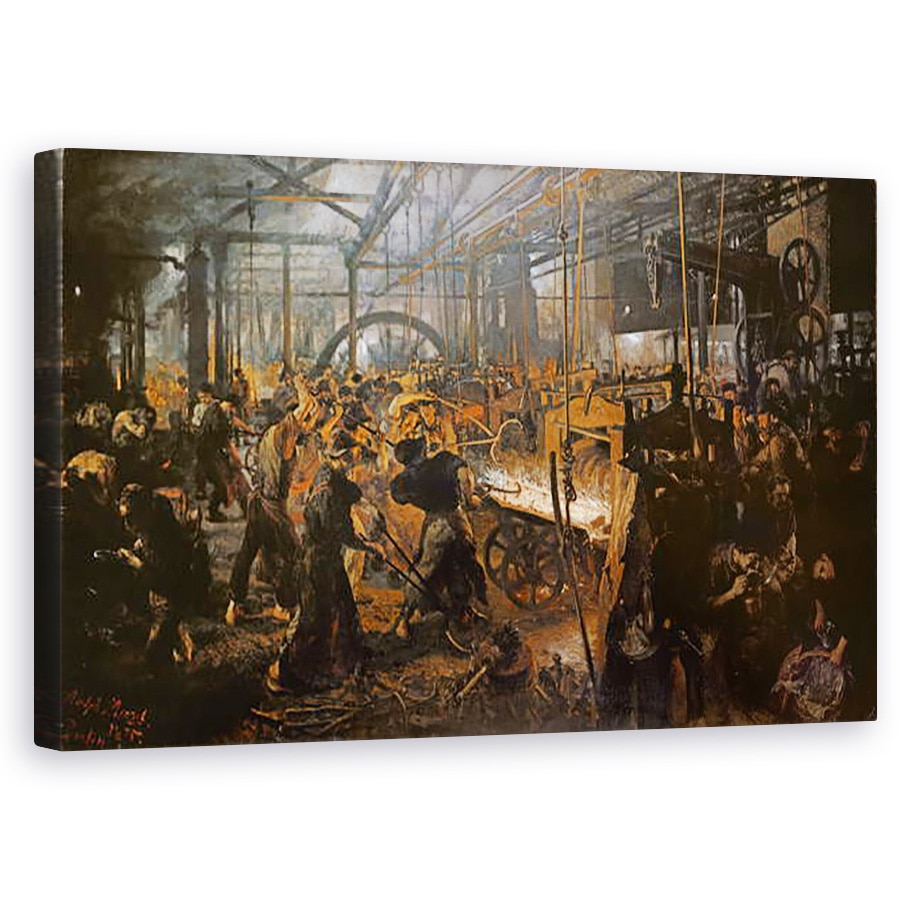 Tablou canvas - Adolph Friedrich Erdmann von Menzel - Moara de rulare a fierului , 50 x 80 cm