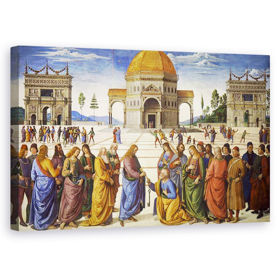 Tablou canvas - Pietro Perugino - Darea Cheilor Sfantului Petru, de la Capela Sixtina, 50 x 80 cm