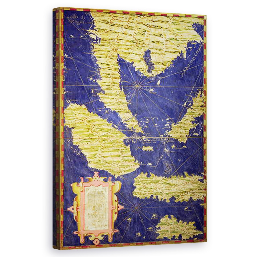 Tablou canvas - Stefano Buonsignori - Harta Golfului Bengal, 50 x 80 cm