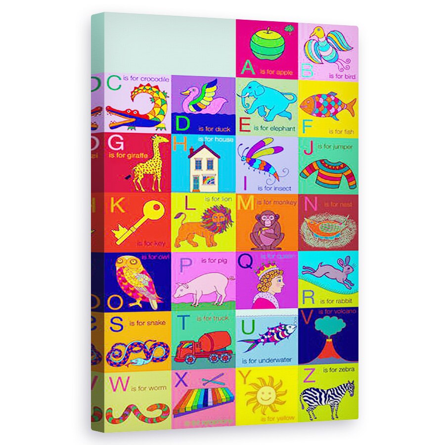 Tablou canvas - Jane Tattersfield - Alfabet pentru copii, 50 x 80 cm