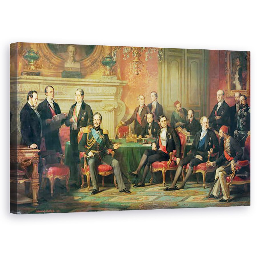 Tablou canvas - Edouard Louis Dubufe - Congresul de la Paris, 25 februarie - 30 martie, 50 x 80 cm
