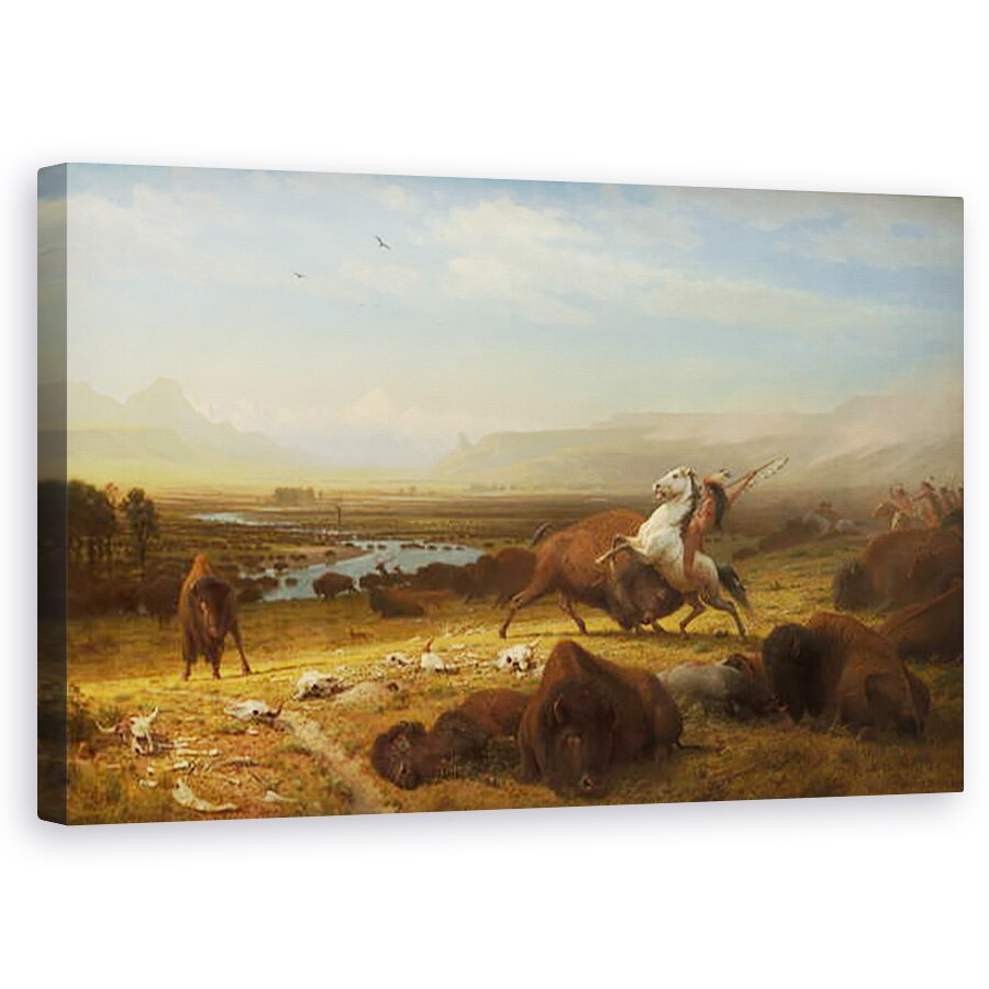 Tablou canvas - Albert Bierstadt - Ultimul din Buffalo, 50 x 80 cm