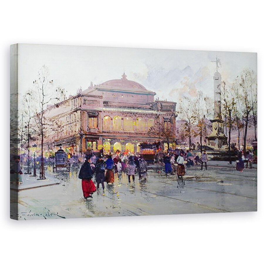 Tablou canvas - Eugene Galien-Laloue - Place du Chatelet , 50 x 80 cm