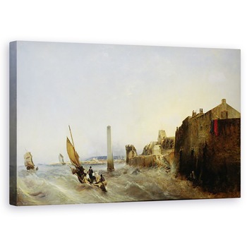 Tablou canvas - Jean Louis Petit - Vedere la Napoleon Quay la Cherbourg, 60 x 100 cm Tablou canvas - Jean Louis Petit - Vedere la Napoleon Quay la Cherbourg, 60 x 100 cm