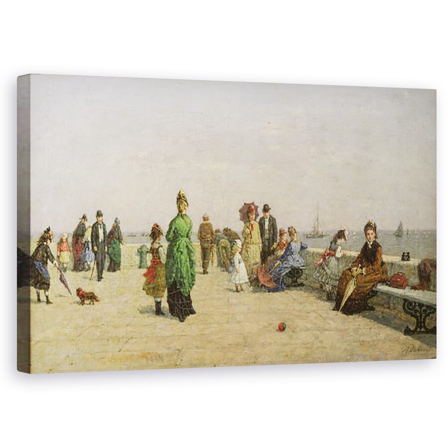 Tablou canvas - Louis Alexandre Dubourg - Pier la Honfleur , 50 x 80 cm