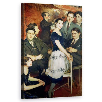 Tablou canvas - Jacques-Emile Blanche - Les Six, portret de grup al grupului muzical avangardist sponsorizat de Jean Cocteau, 60 x 100 cm Tablou canvas - Jacques-Emile Blanche - Les Six, portret de grup al grupului muzical avangardist sponsorizat de Jean Cocteau, 60 x 100 cm