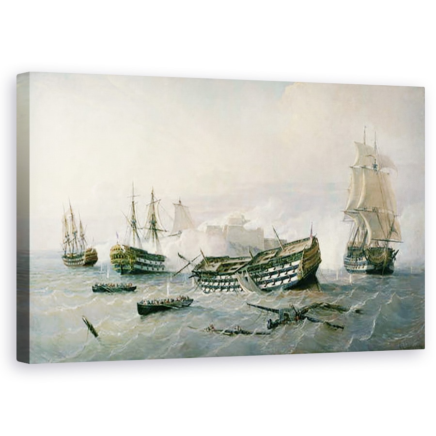 Tablou canvas - Rafael Monleon y Torres - Apararea Promontoriului Havana in 1762, 50 x 80 cm